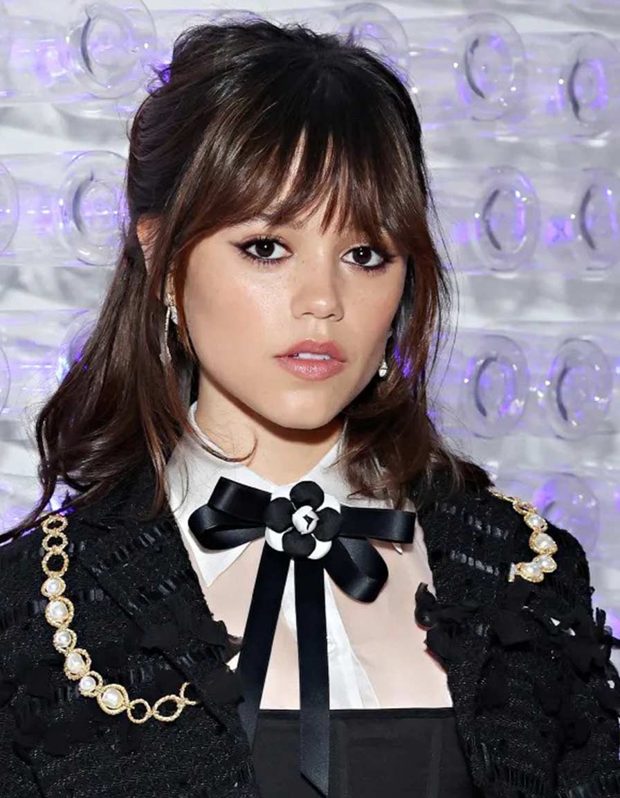 Jenna Ortega's Modern Birkin Bangs Hairstyle from Wednesday