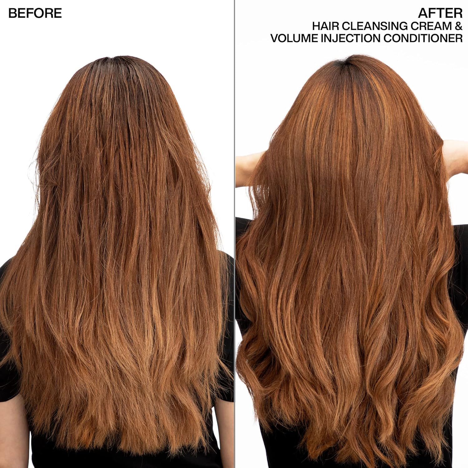 before and after Redken Detox Hair Cleansing Cream